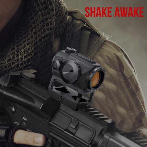 Agukexsa Red Dot Sight, 1x20mm Compact 2 MOA Red Dot Sight, Shake Awake Red Dot Scope with Absolute Co Witness Riser, Aluminum Alloy Housing