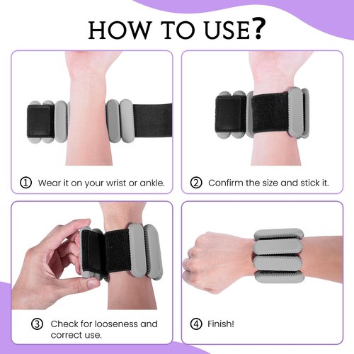 CMJO Wrist Ankle Weights for Women, Adjustable Ankle Weights 1lb Each, 2lbs Hand Leg Weights Set for Walking, Yoga, Cardio, Pilates