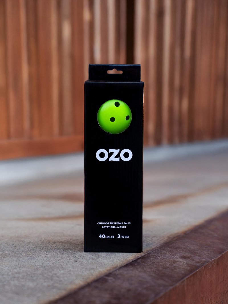 OZO Pickleball - Set of 9 Outdoor Balls, 40 Holes, Rotational Mould