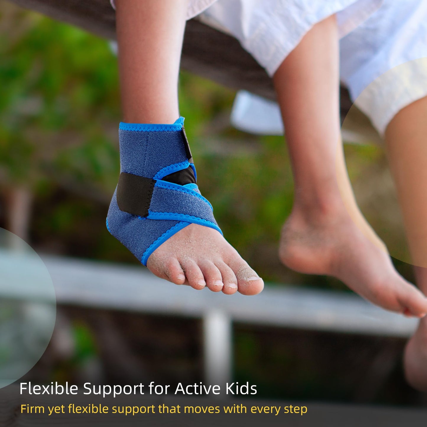 BraceUP Kids Ankle Brace – Youth Sports Support for Boys & Girls, Adjustable Foot Stabilizer for Sprains, Injuries & Active Play for Daily Wear (S 4'1"-4'11" ft)