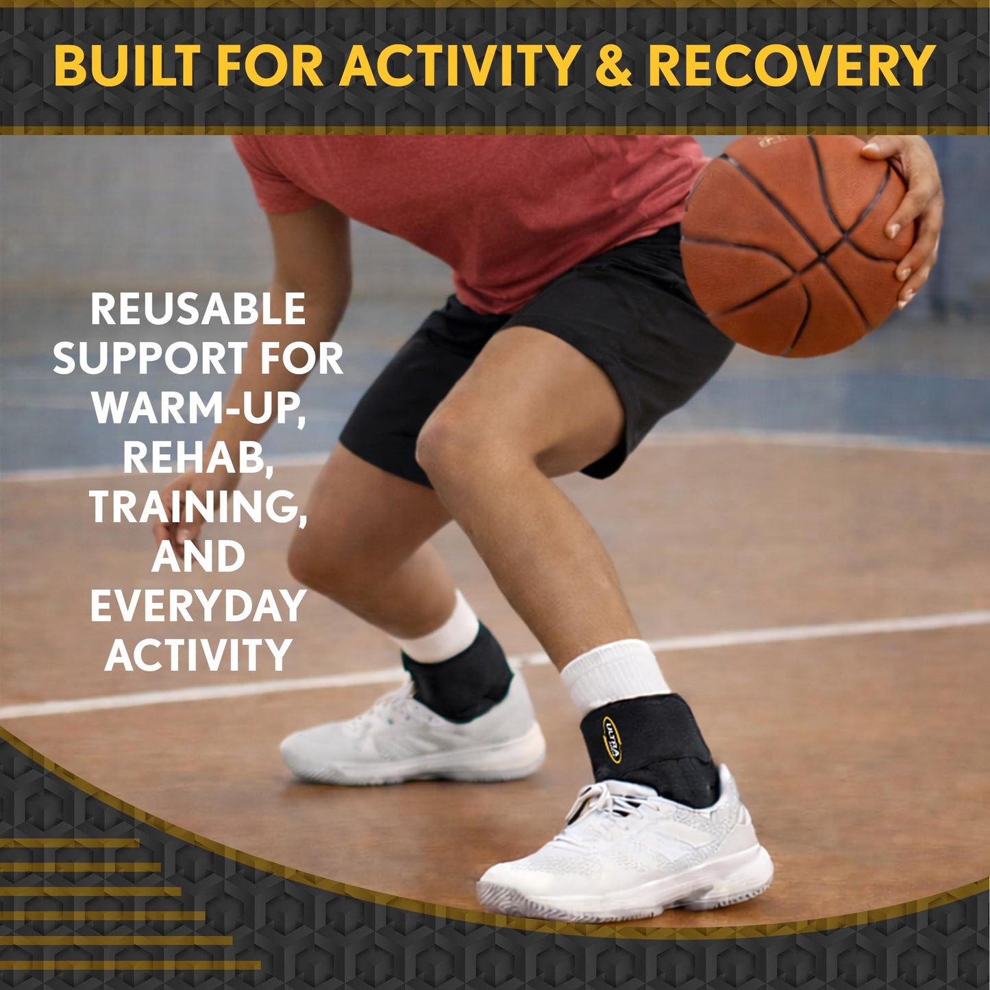 Ultra 360® Lace Up Ankle Brace with Figure-8 Straps – Ankle Stabilizer for Sprained Ankles & Injury Recovery – Sports Ankle Brace for Basketball, Volleyball & Running – Adjustable Brace for Men, Women & Teens