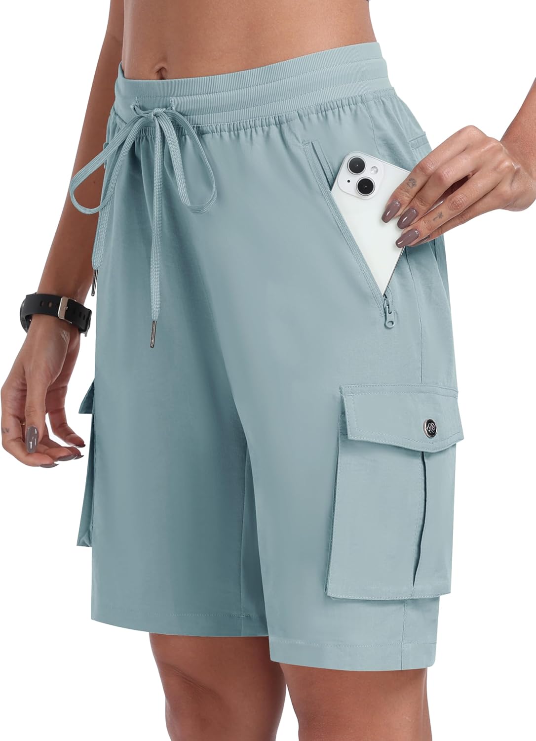 MoFiz Women's Hiking Cargo Shorts - Lightweight Quick-Dry Athletic Shorts with 6 Pockets | Summer Travel