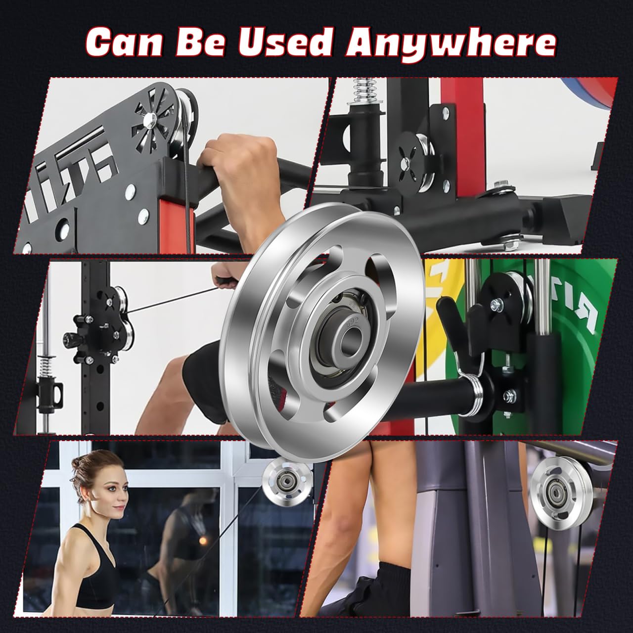 balacoo Gym Pulley Wheel Heavy Duty Aluminum Cable Pulley 3.46X4.72In Smooth Bearing System Exercise Machine Attachments Replacement for Home and Commercial Fitness Equipment