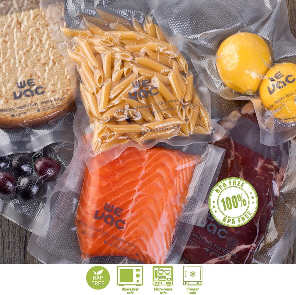 Wevac Vacuum Sealer Bags - 100 Pint | 6x10 Inch, BPA Free, Heavy Duty for Food Storage & Meal Prep
