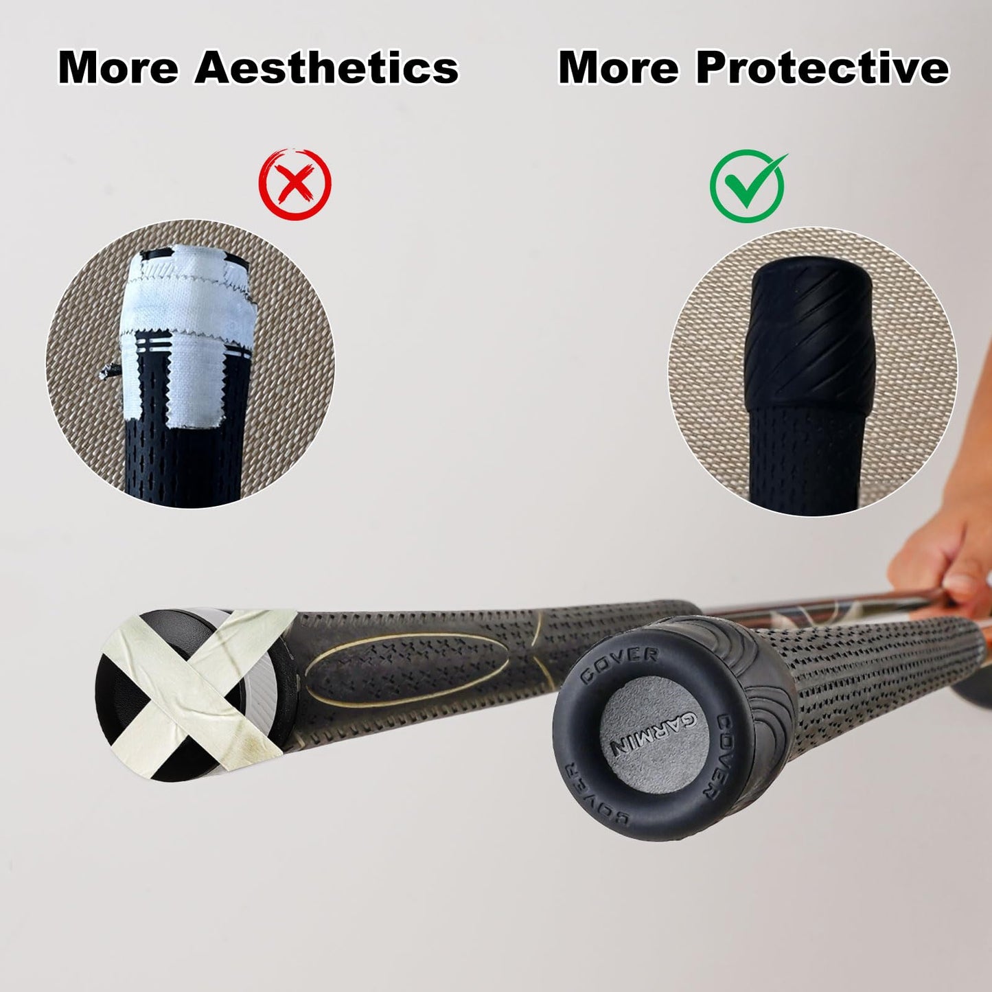 14 PCS Golf Smart Sensor Cover for Garmin Approach CT10, Arccos Smart Sensors and Other, Fit Standard, Midsized, Jumbo Sized Grips, Silicone Protective Cover Black