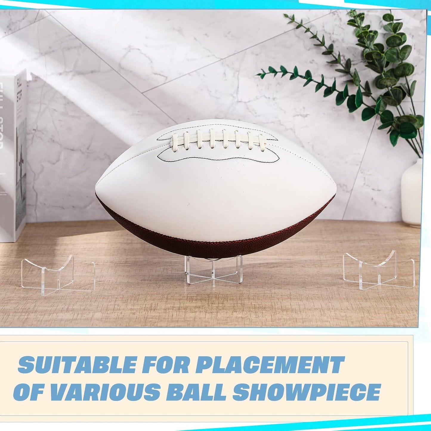 Mudder Acrylic Ball Stand - Clear Display Holder for Basketball, Soccer & More | 3.54 x 1.3 Inch