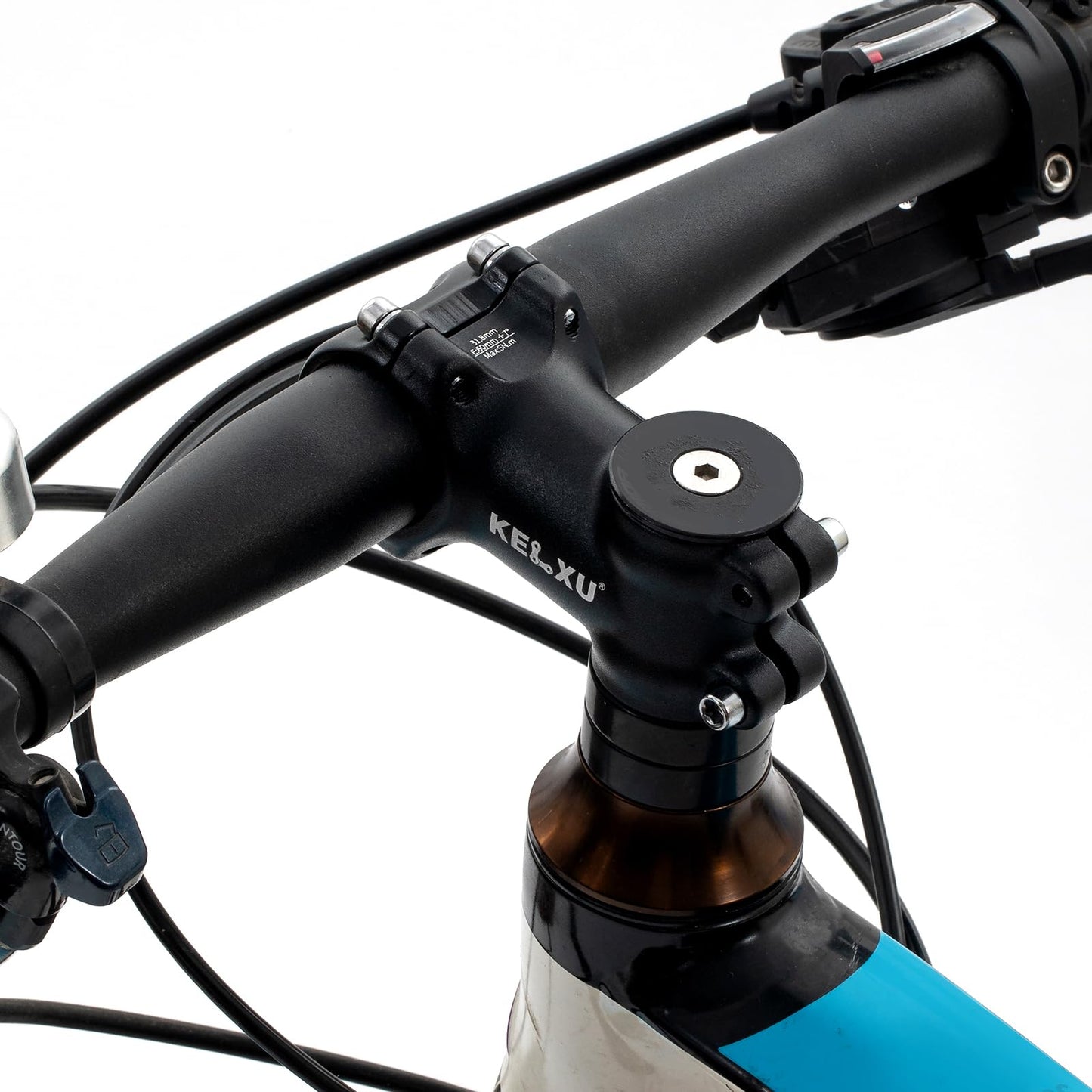 Kelxu 31.8mm Bike Stem 60mm 7-Degree Lightweight Aluminum Alloy Handlebar Stem Compatible with Mountain Bike, Road Bike, BMX (Black)