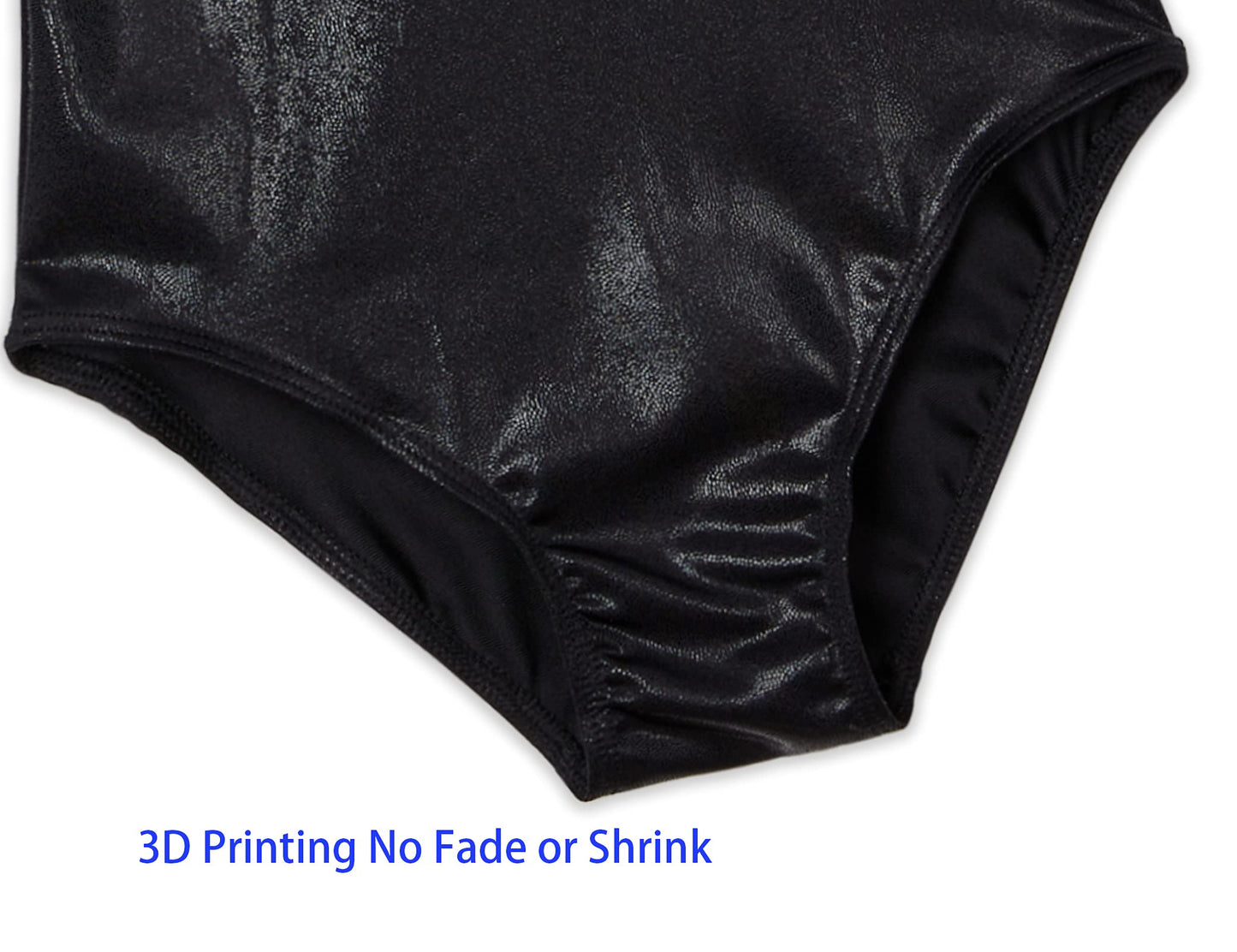 Domusgo Gymnastics Leotards for Girls 10-12 Years Old Black Sparkly One Piece Tumbling Outfits
