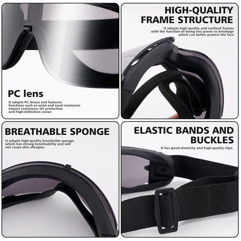 GGBuy Airsoft Tactical Goggles Military Glasses Outdoor Sports Adjustable Safety Shooting Glasses for Hunting (002 Black)