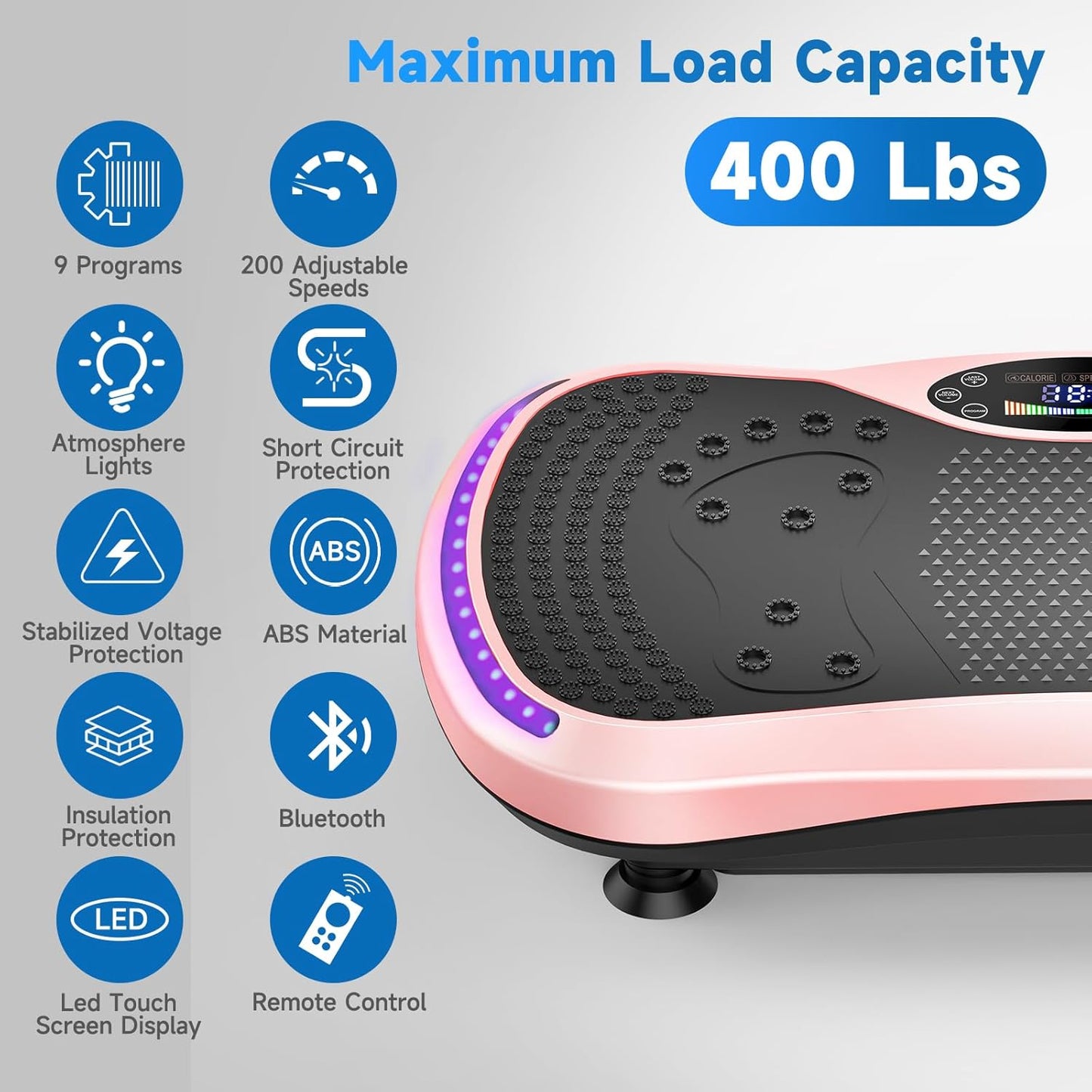 Skiennix Vibration Plate Exercise Machine - Full-Body Weight Loss & Lymphatic Drainage | 400 Lbs Capacity, 200 Speeds