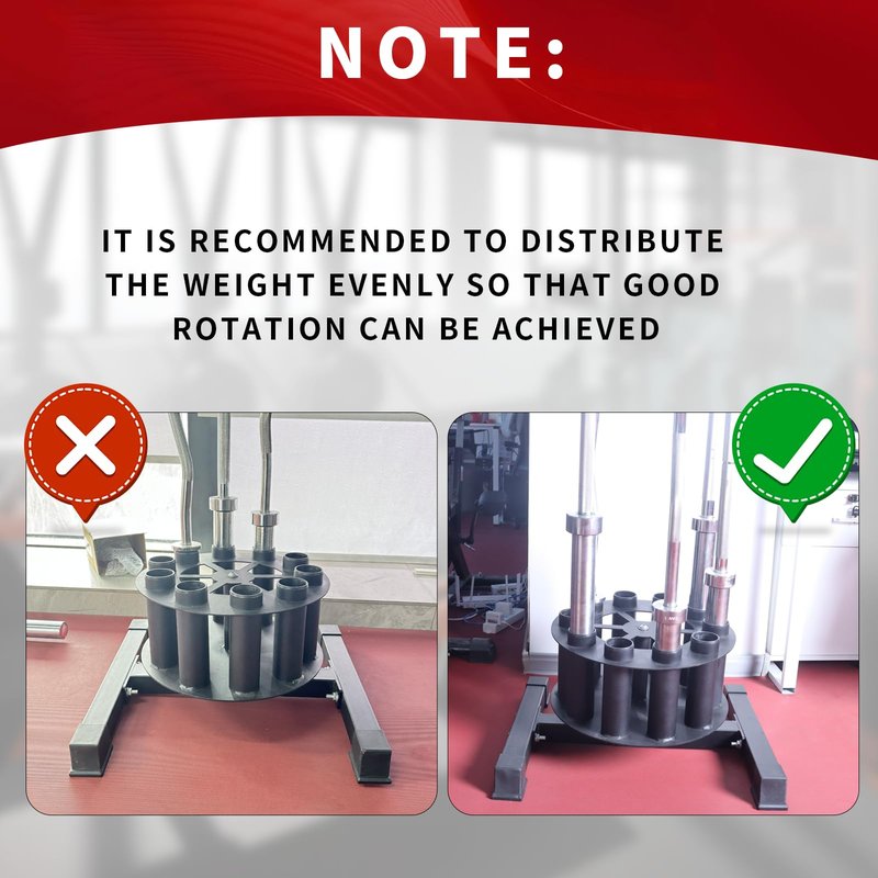 Barbell Holder Vertical Rotatable Barbell Rack Stand Holds 10 Bars Home Gym Barbell Storage Fit 2-Inch Olympic Bars, Curl Bars, Triceps Bars (huaban)