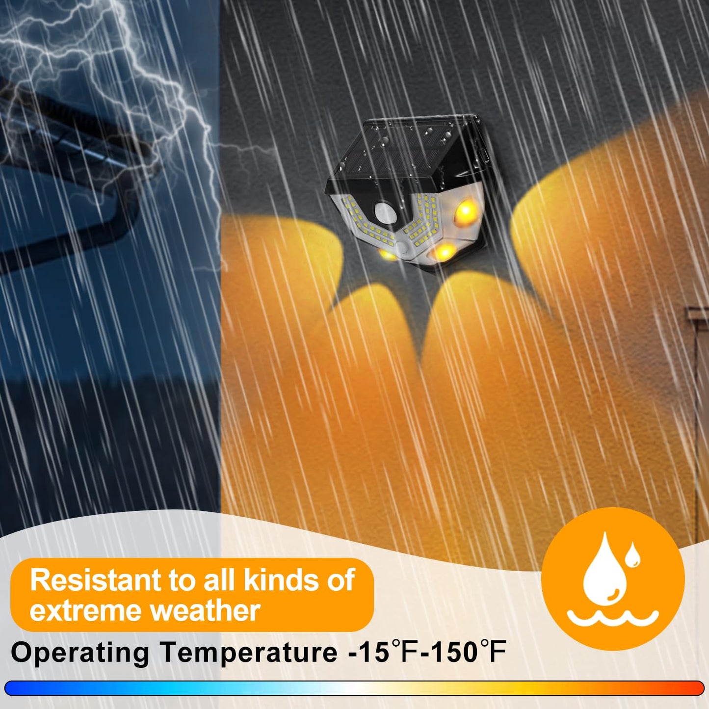 HAARAY 2 Pack Solar Fence Lights, 270° Wide-Angle Illumination Motion Sensor Outdoor Lights, Dusk to Dawn, 3 Settings, Security Light for Yard, Garden, Step