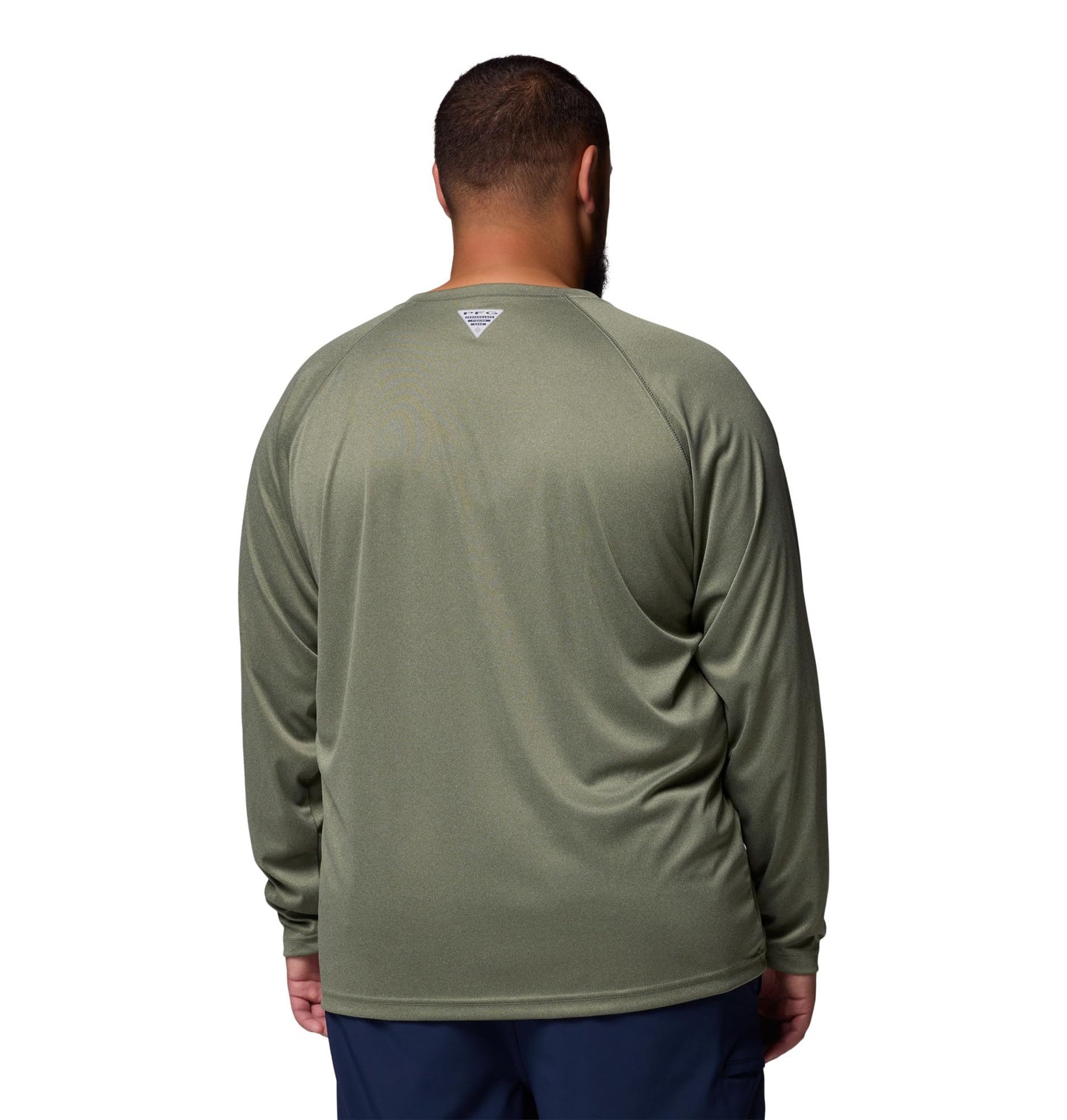 Columbia Men's PFG Terminal Tackle Long Sleeve Fishing Shirt, Cypress Heather/Carbon Logo, 4X Tall