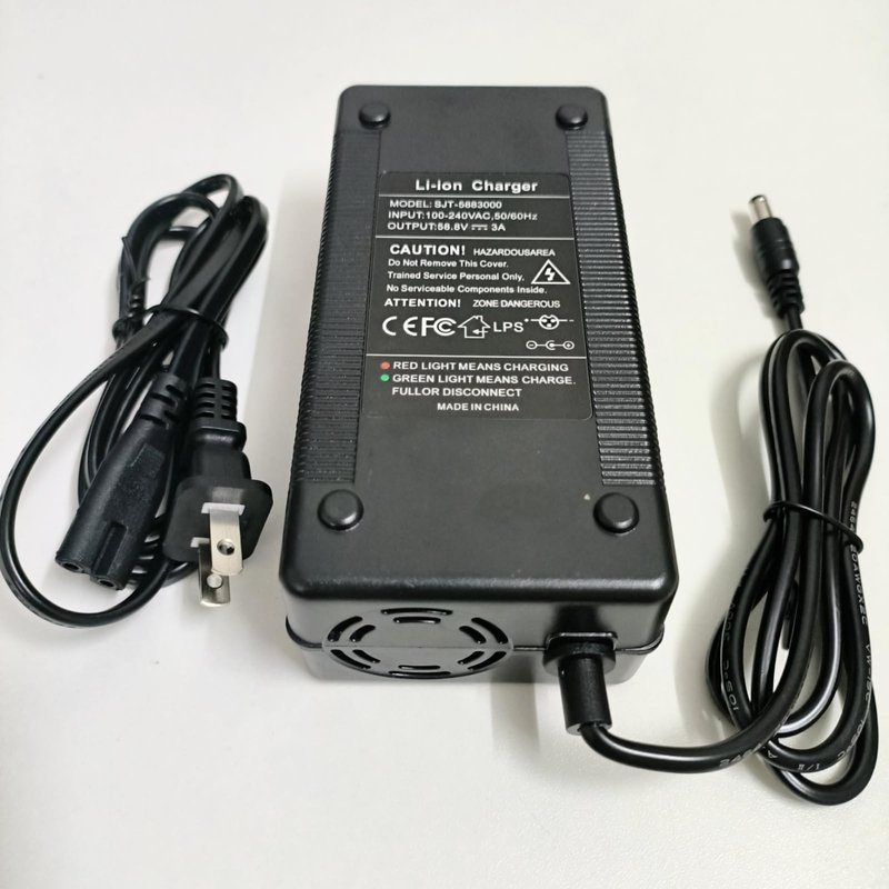 [Verified Fit] 58.8V 3A/ 2A Fast Charger 5.5mm Barrel Plug, Fit 14S 50V 52V 51.8V Lithium Battery for Nanrobot d6 and Other Brands 51.8V 52V Battery Charger Power Supply