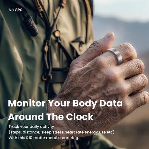 EOGBM Smart Health Ring Sleep Health Tracker for Women Men with Heart Rate, Blood Oxygen, Sleep Monitor, Steps,Calories, 5ATM Waterproof for iPhone/Android, No Subscription Fee (Rose Gold, 12#)