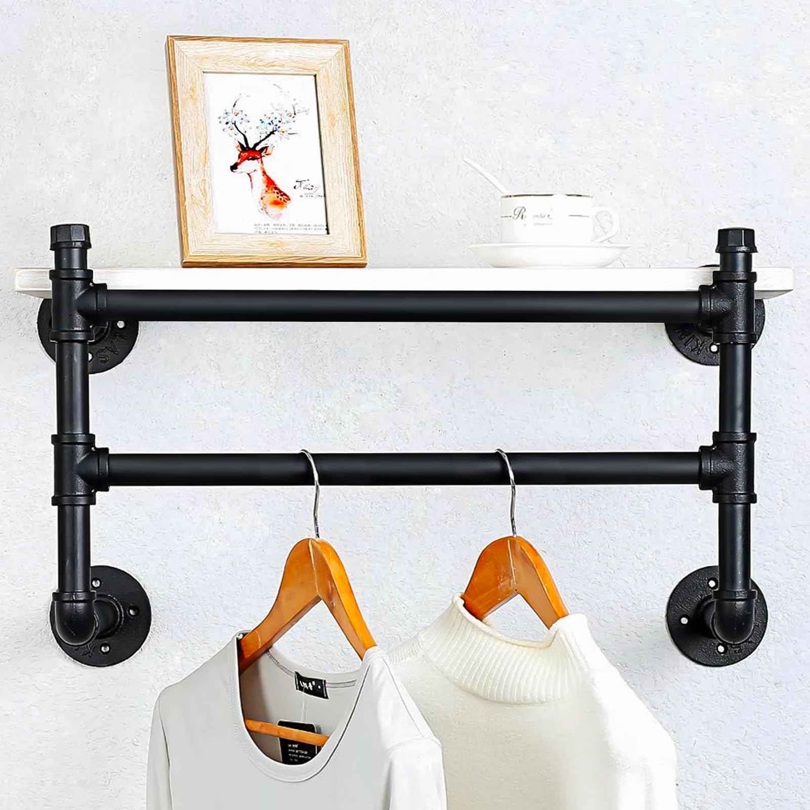 1" Black Pipe Fittings 4-Way Side Outlet Tee - Home Expert 4 Pack Malleable Cast Iron Threaded Pipe Fittings for Industrial Pipe Shelves Bracket, Vintage Industrial Pipe Furniture