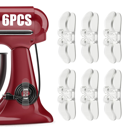 Cord Organizer for Appliances,Appliance Cord Organizer, 6-Pack Adhesive Cable Holders for Neat and Tidy Cord Management – Ideal for Blenders, Coffee Makers, Air Fryers,Cord Organizer(Clear)