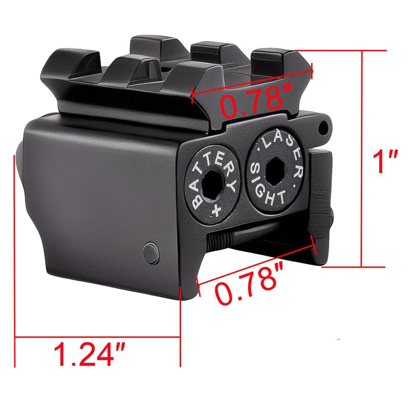 WIPBOTEN Adjustable Red Dot Beam Laser Sight Gun for Hunting Gun Rifle Pistol Handgun 20mm Mount with Button (top Rail)