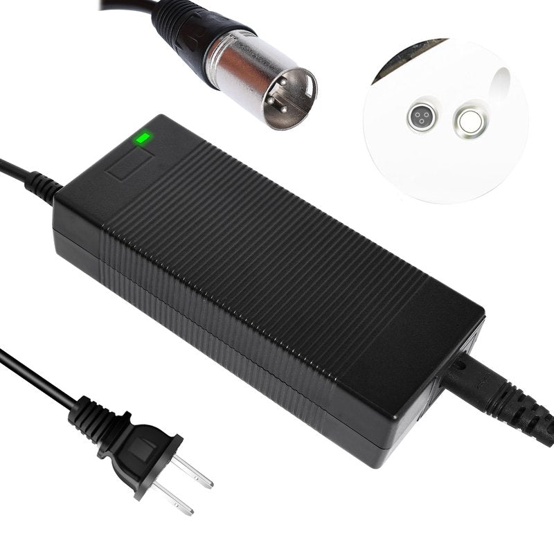 54.6V Fast Charger with XLR Plug - 13S 48V Lithium Battery Charger for Electric Bikes, Mobility Scooters