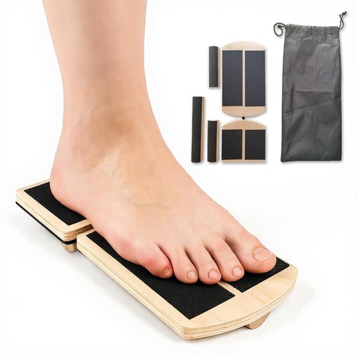CuCoNewL Wooden for Ankle Balance Board Foot Strengthener & Stability Trainer for Single Leg Balance Training, Sprained, Plantar Fasciitis Relief, Physical Therapy, Posture Correction