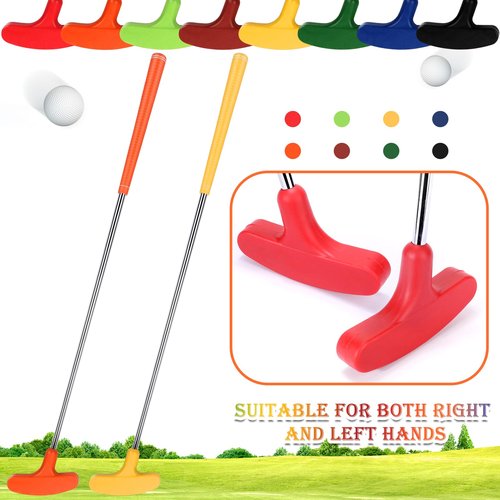 Hiboom 8 Pack Golf Putter Bulk Putter for Left and Right Handed Golfers with 8 Practice Golf Balls(25 Inch,Multi Color)