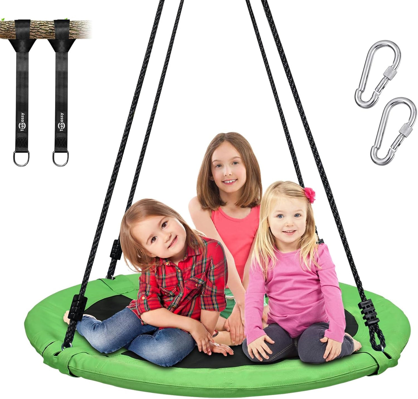 Trekassy 40-Inch Saucer Tree Swing - 700lb Capacity, Waterproof 900D Oxford, Includes 2 Hanging Straps