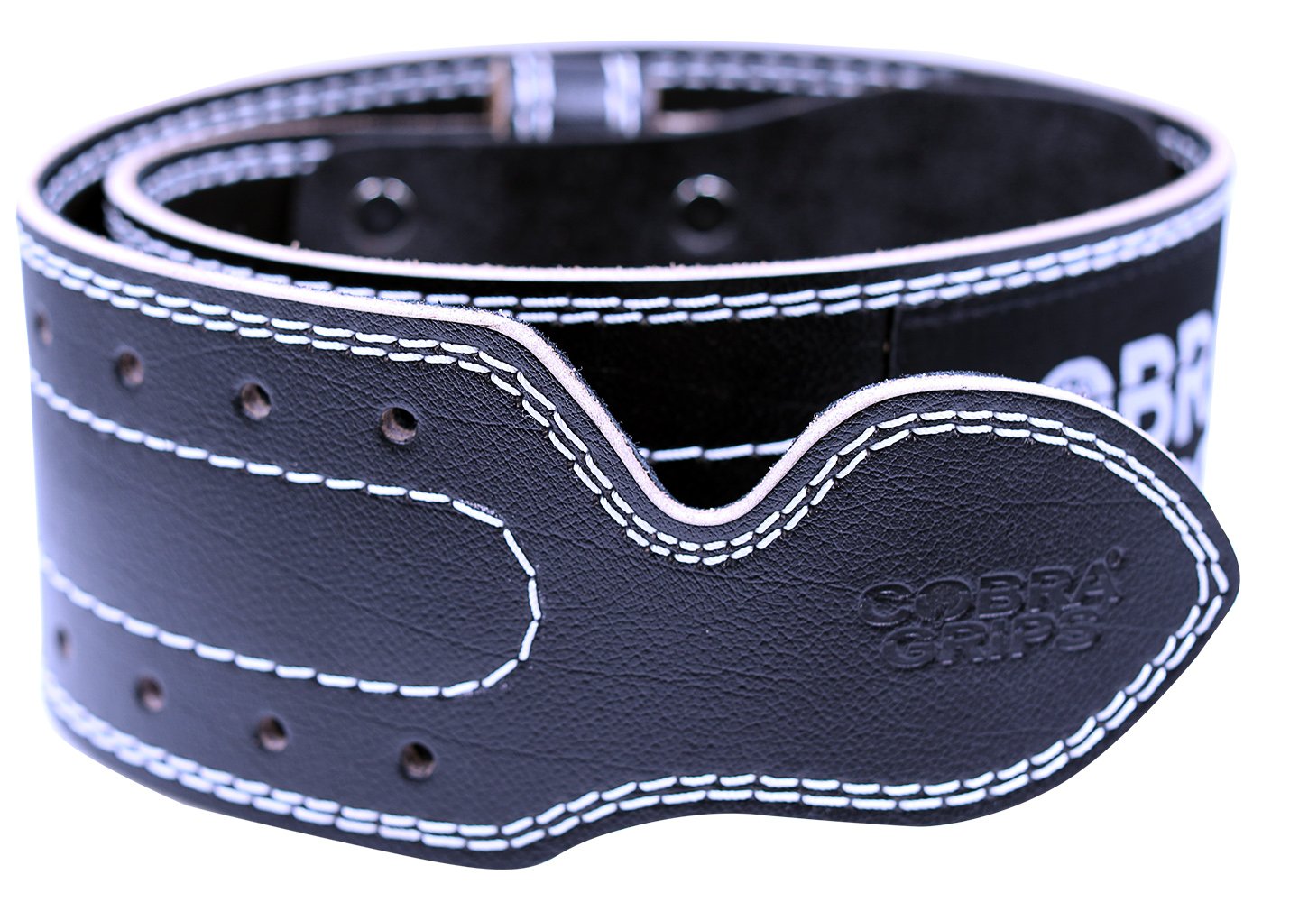 Weight Power Lifting Belt 4” Wide Cobra Grips Premium Genuine Leather Belt for Men & Women Adjustable Weightlifting Back Support (Black, Medium 32"-40")
