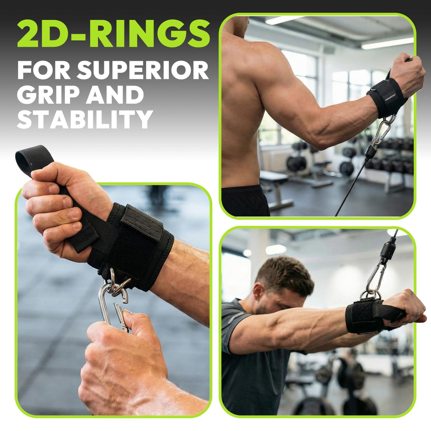 HANDBODE Nylon Lifting Straps, Double D-Ring Wrist Wraps for Gym
