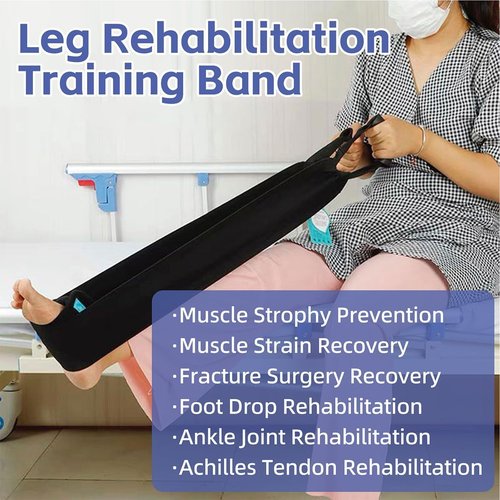 Stretch Bands for Exercise – Leg Stretching Strap for Physical Therapy, Hands-Free/Manual Options for Elderly Rehabilitation Bedridden Patients Lower Limb Myasthenia Surgery Recovery (2 Feet)