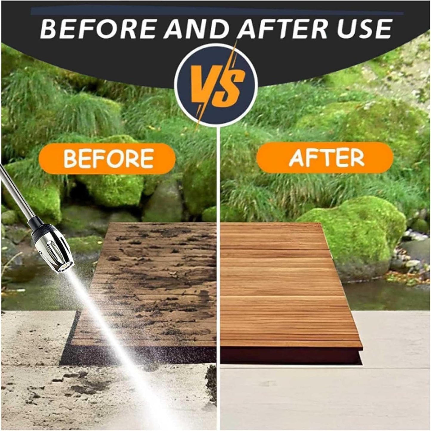 Waterblitz Pressure Washer,2025 New Waterblitz High Pressure Water Washer,Water Blitz Hose Nozzle,with 360° Rotating for Three Spray Modes (Water Gun + Connector*2)