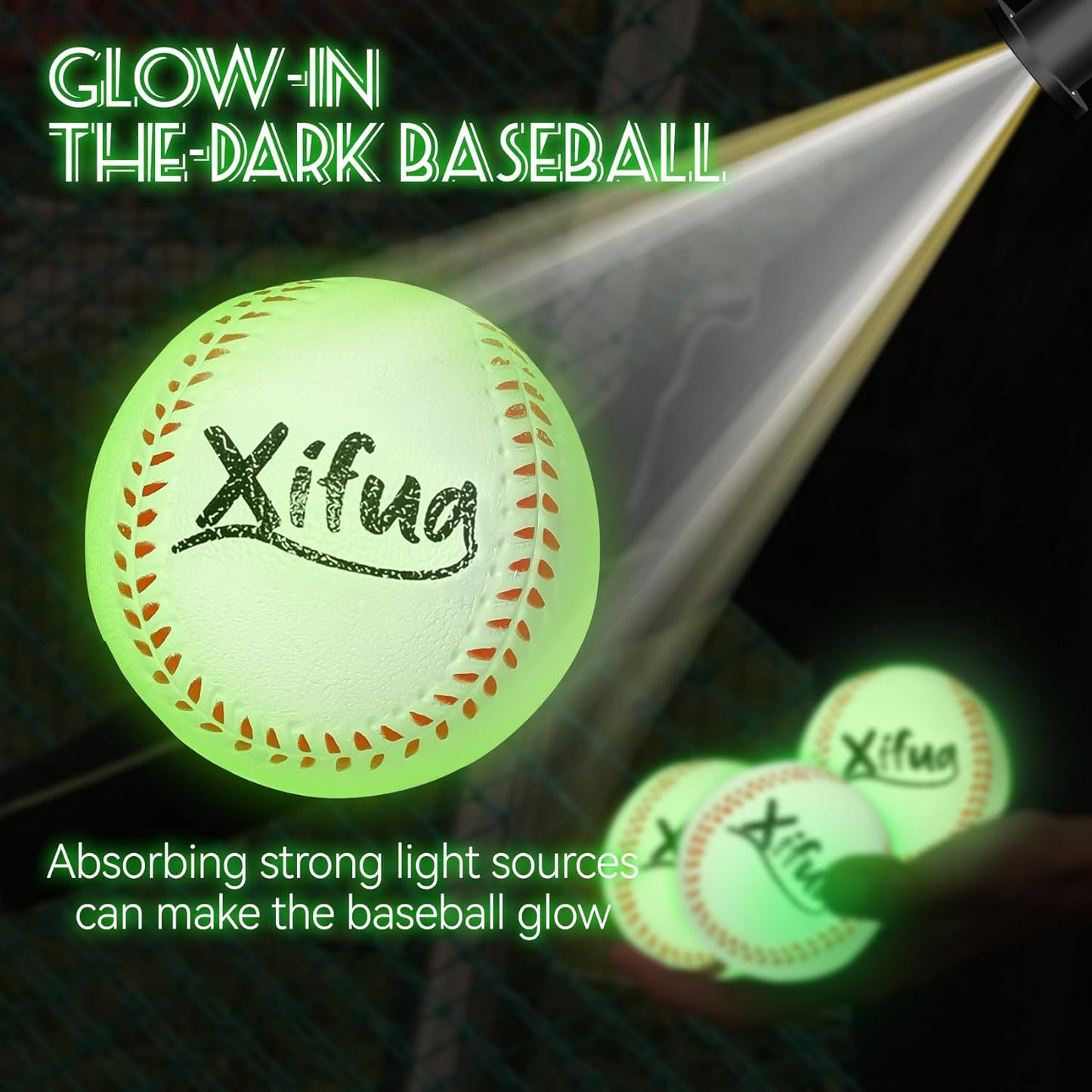 Skiennix Glow-in-the-Dark Foam Baseballs - 17-Pack Light-Up T-Ball Set for Kids Ages 3-10