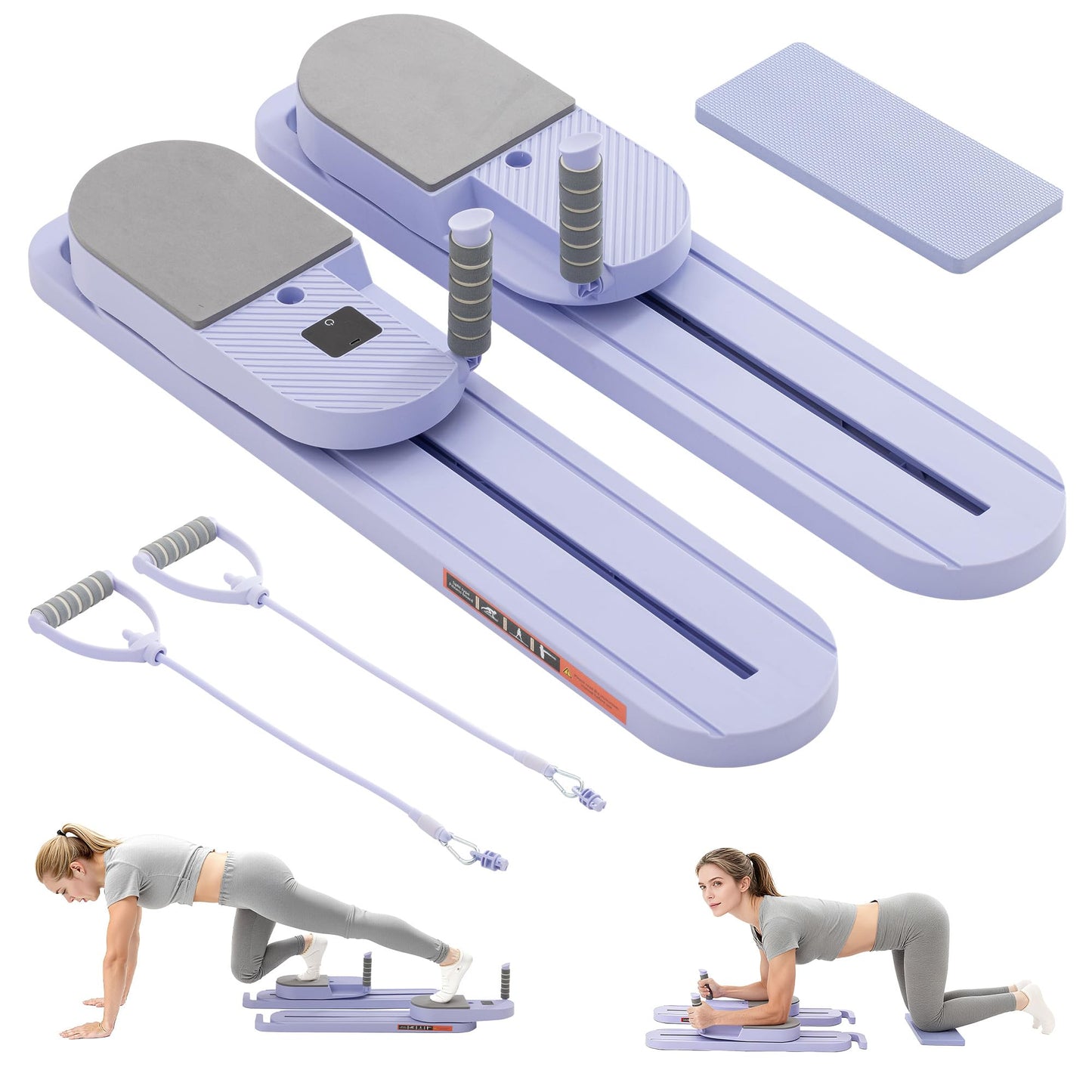 COSIEST Upgraded Split-Design Pilates Board, Foldable 2-in-1 Reformer for Solo & Partner Workouts, Full Body Home Gym Equipment for Core, Abs, Glutes, Strength Training with Resistance Bands & Roller