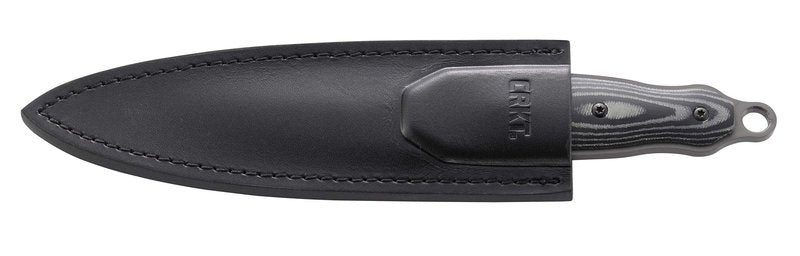 CRKT Shrill Fixed Blade Knife with Sheath: Stainless Steel Plain Edge Blade, Micarta Handle, 2075