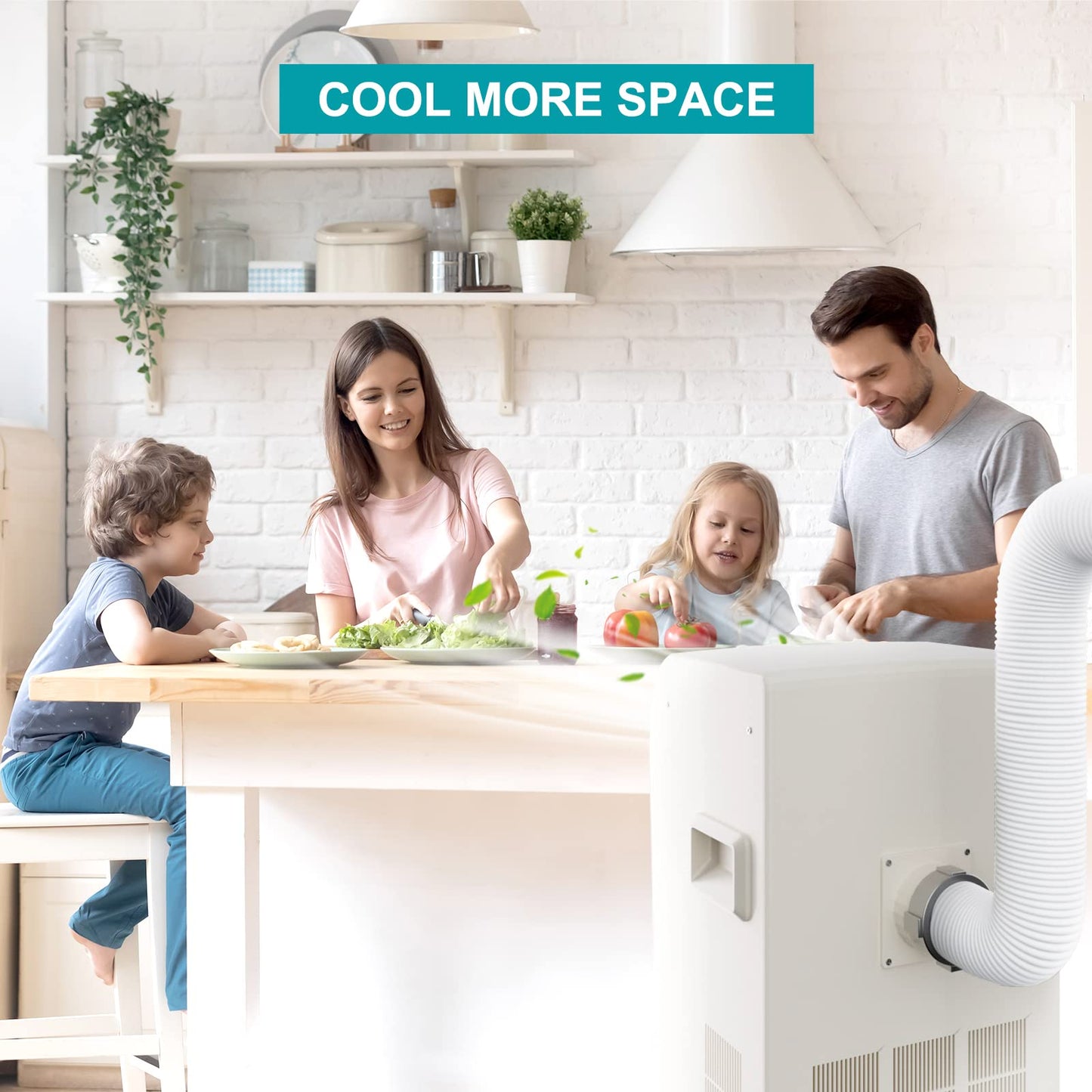 Portable AC Hose, YJHome 5.9 Inch Portable Air Conditioner Hose Counterclockwise AC Exhaust Hose Length to 80 Inch, Universal Replacement AC Vent Hose for Portable AC Models