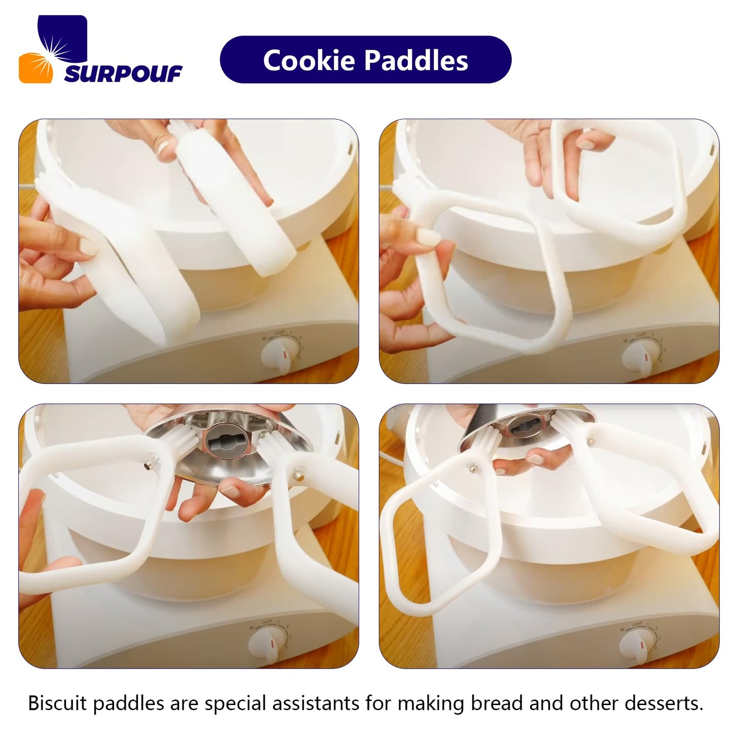 Cookie Paddles Fits for Universal Plus & NutriMill Food Grade Stand Mixers Replacement Parts(2-Pack)
