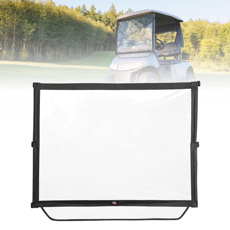 KEMIMOTO Foldable Golf Cart Windshield Compatible with EZGO RXV, Portable Lightweight PVC Replacement Front Windshield (Black)