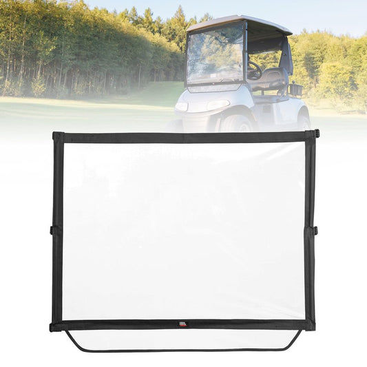 KEMIMOTO Foldable Golf Cart Windshield Compatible with EZGO RXV, Portable Lightweight PVC Replacement Front Windshield (Black)