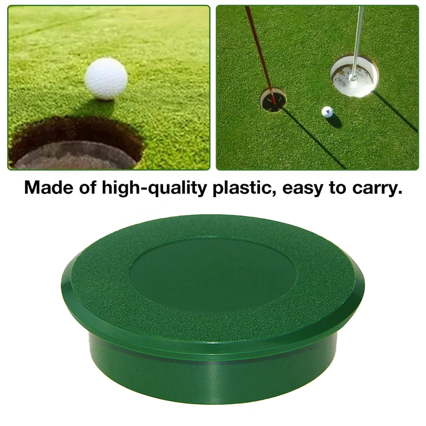 ZLY 2PCS Golf Cups Cover Hole Cup Cover – Fits Standard 4.25",Green