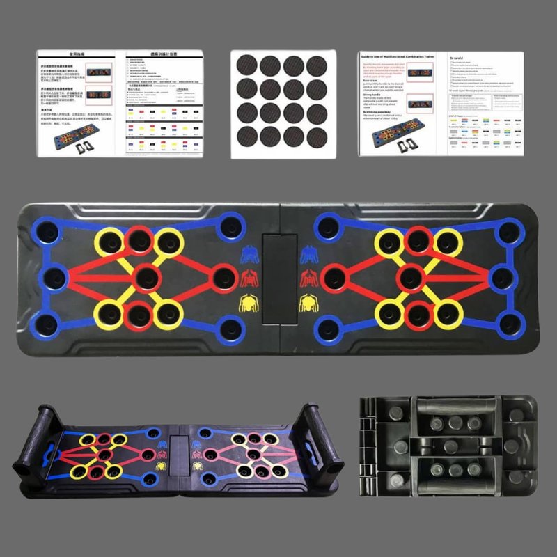 Push Up Board 25-in-1 | Portable Pushup Board & Push Up Bar for Men | Home Gym Pilates Board & Fitness Equipment | Workout Equipment, Gym Gear