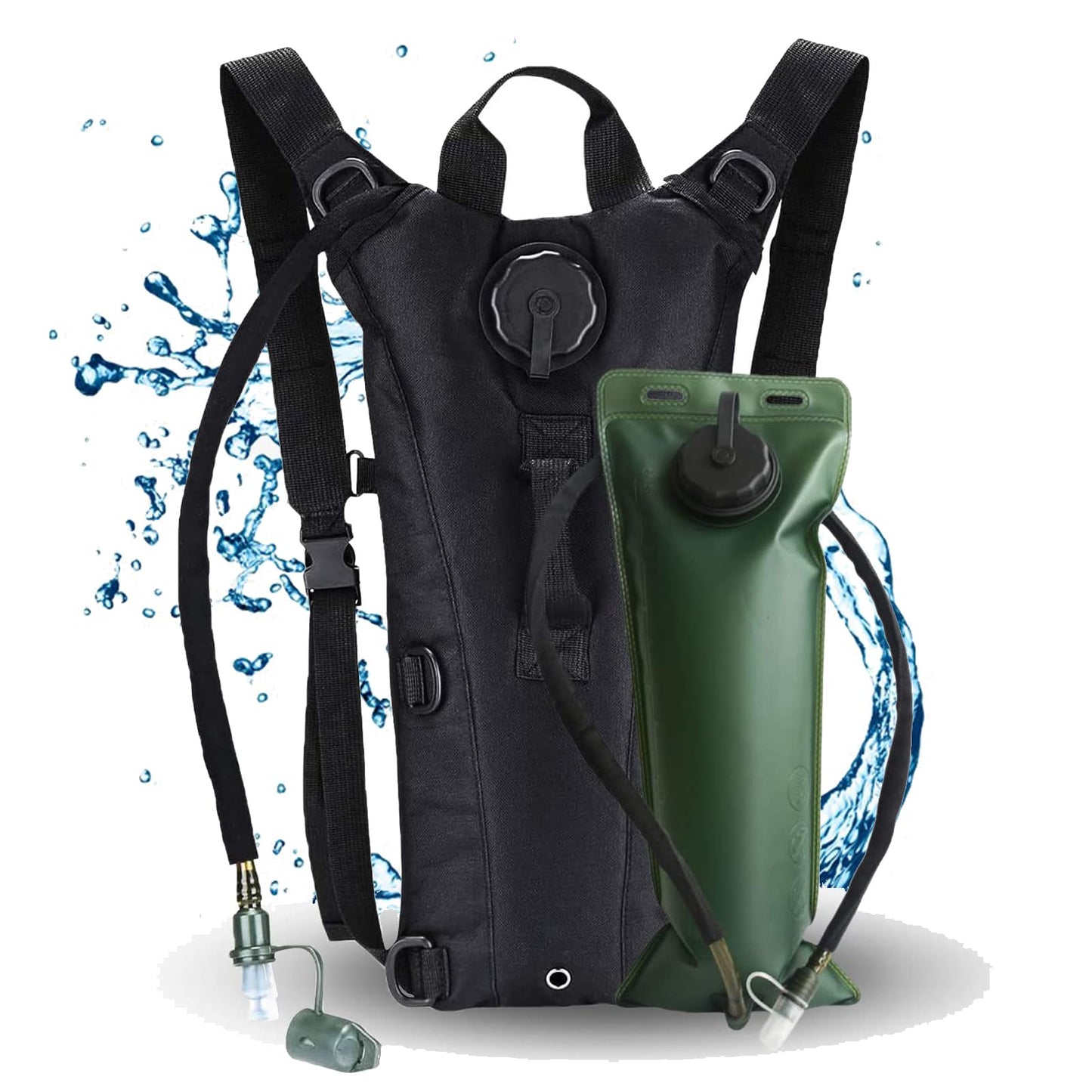 Water Backpack Black Hydration Backpack with 3 Liter Bladder Lightweight & Waterproof Hydration Pack for Hiking, Cycling, Running,Climbing Outdoorer ,Gift for dad