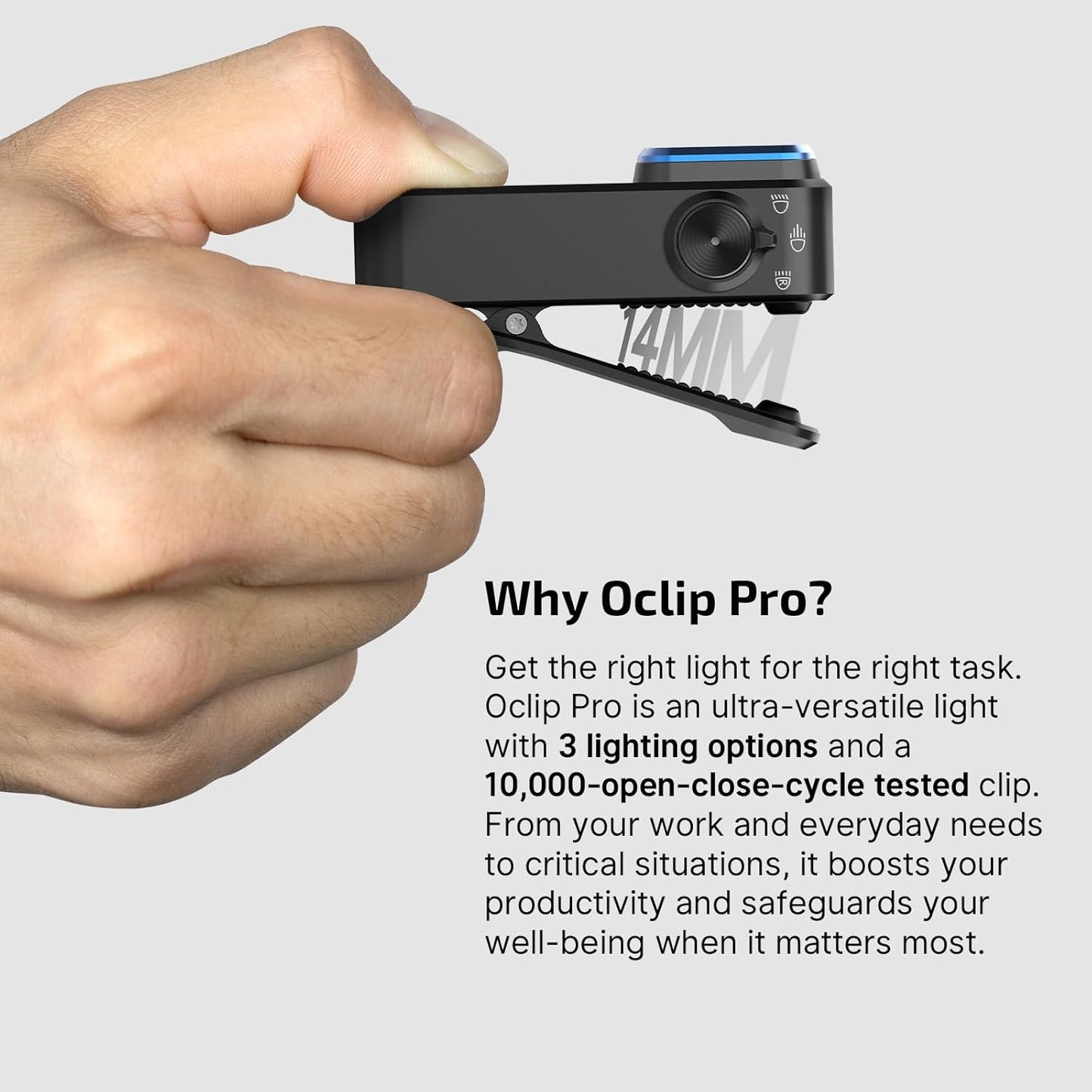 OLIGHT Oclip Pro Rechargeable EDC Flashlight - 500 Lumens, Magnetic Clip-On Light for Outdoor & Indoor Use