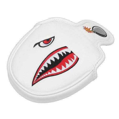 SHABIER New Flying Tiger Warshark Golf Headcover for Golf Club (White, Mallet Headcover)