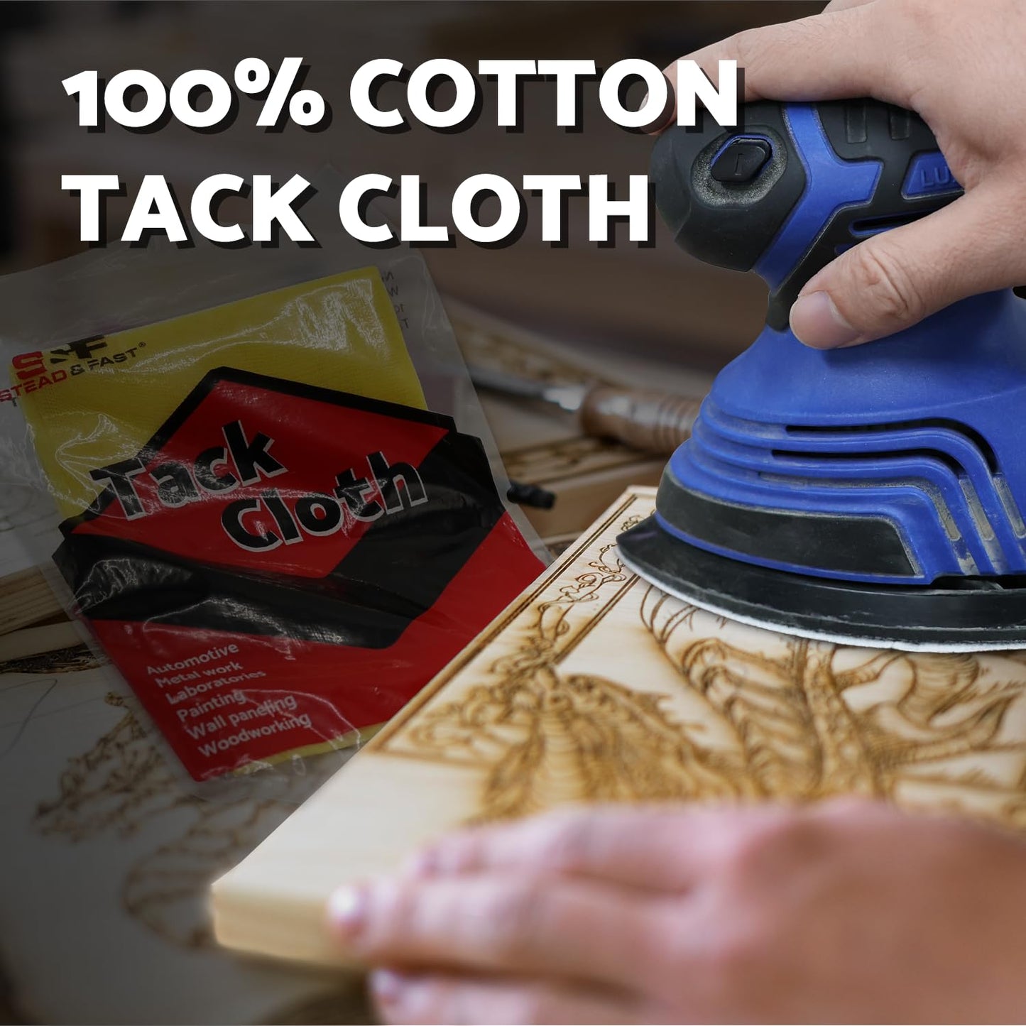 S&F STEAD & FAST Mouse Sander Sandpaper Assortment 70pcs, 6 Holes, Mouse Sanding Pads for Ryobi, 40 60 80 120 150 220 320 Grit Detail Sand Paper, Ryobi Sander Pads with Tack Cloth