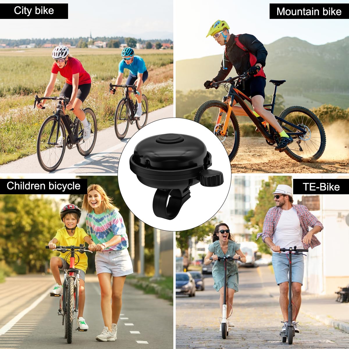 CKANDAY Classic Bike Bell for Adults, Aluminum Bicycle Bell, Loud Crisp Clear Sound Bicycle Horn Bike Accessories for Adult Bikes, Easy Installation, Use for Mountain Road and Commuter Safety