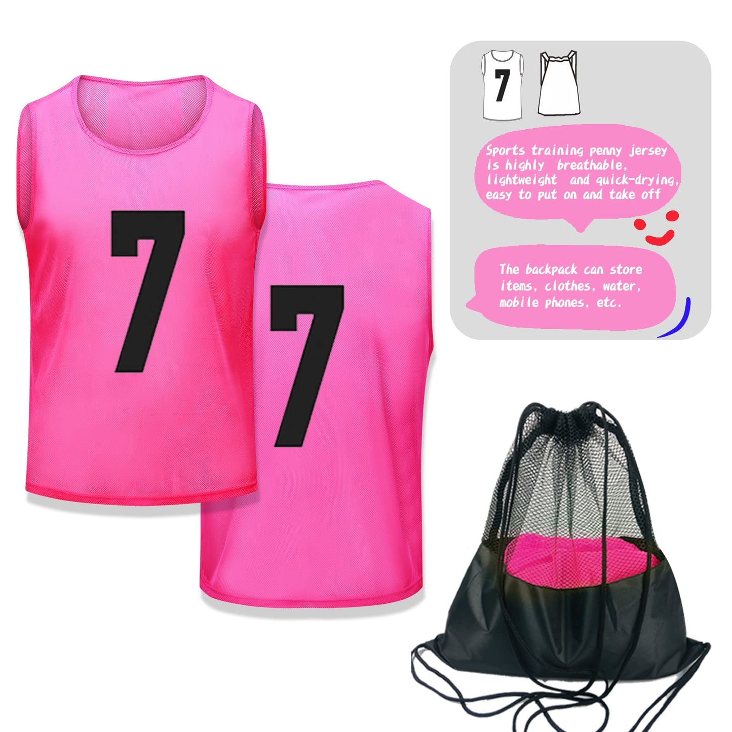 PULUOMASI 12 Pcs Team Pinnies Adult Kids,Soccer Pennies for Sports Youth
