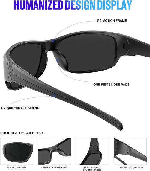 KALIYADI Polarized Sunglasses - Men's Sports Sunglasses with UV400 Protection for Outdoor Activities