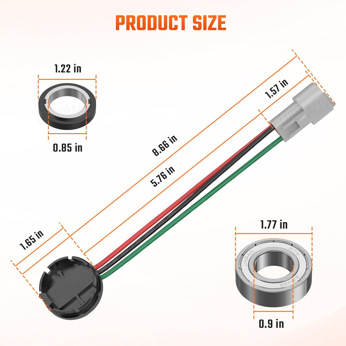 CLUBRALLY Club Car Speed Sensor and GE Magnet Golf Cart DS IQ & Precedent with GE Motor Only, OEM#102265601