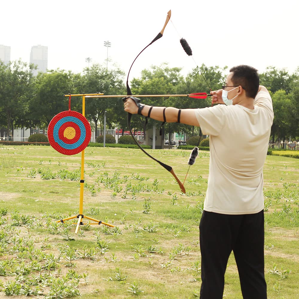 SOPOGER Archery Target for Backyard Adult, Easy Arrow Removal Bow Target, Durable Bow and Arrow Target for Youth Outdoor Shooting Practice (Straw Target Red)