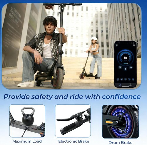 Electric Scooters | 500W Motor, 18 MPH Speed, 21 Miles Range - 8.5'' Tires for Adults & Teens