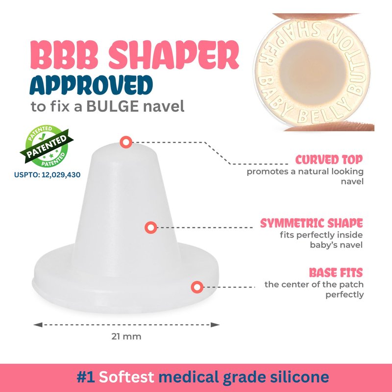 Premium Patented Baby Belly Button Plug | Ultra-Soft Silicone Belly Button Shaper Plug | Reusable and Perfect Size for All Newborns | No Patches | Freedom to Move, Breathe and Sleep | Baby Essentials